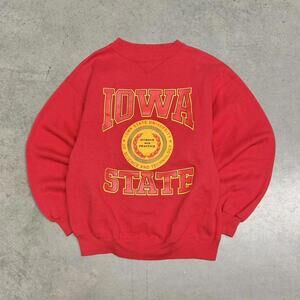 Vintage Iowa State University Sweatshirt Mens Large Red Crewneck Hawkeyes 90s